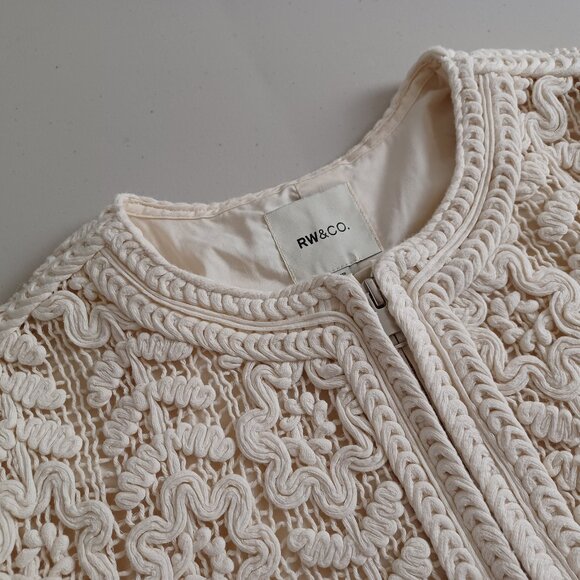 RW & C0. Crochet Bomber Jacket - Picture 3 of 16